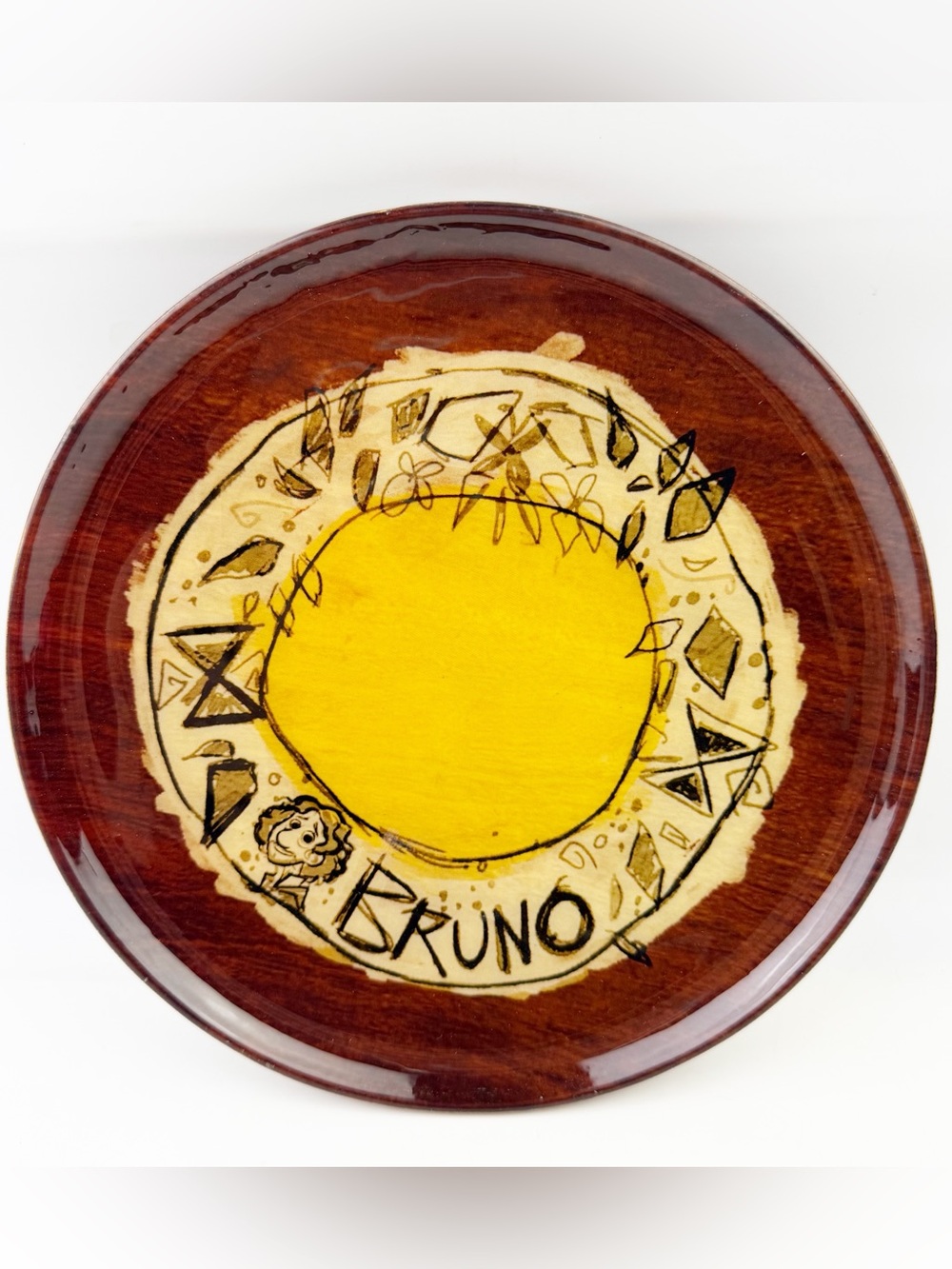 Disney Encanto Bruno Madrigal Acacia Wood Decorative Plate Sketch Art New Box